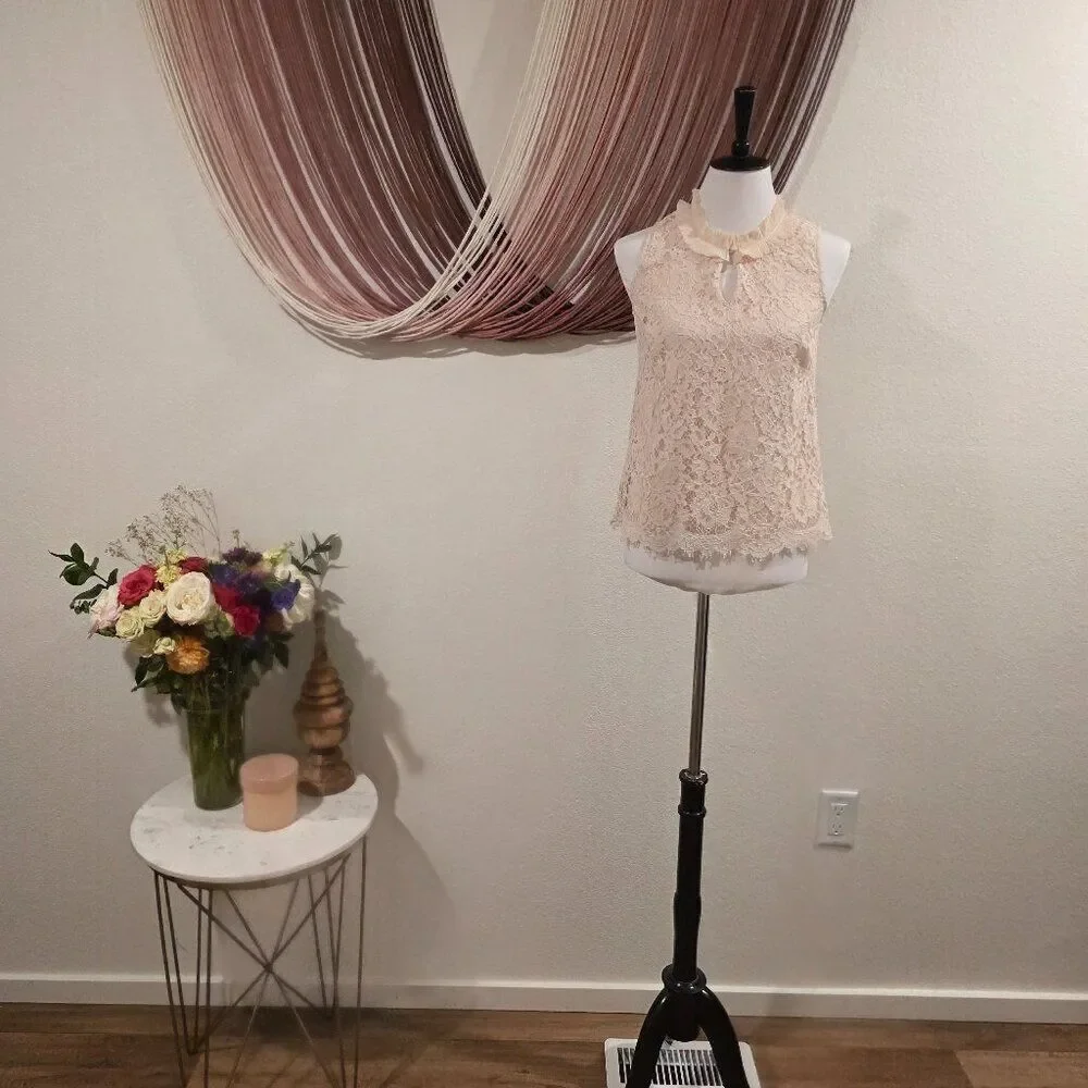 J. Crew Ruffle Neck Lace Tank Top Sz PXS